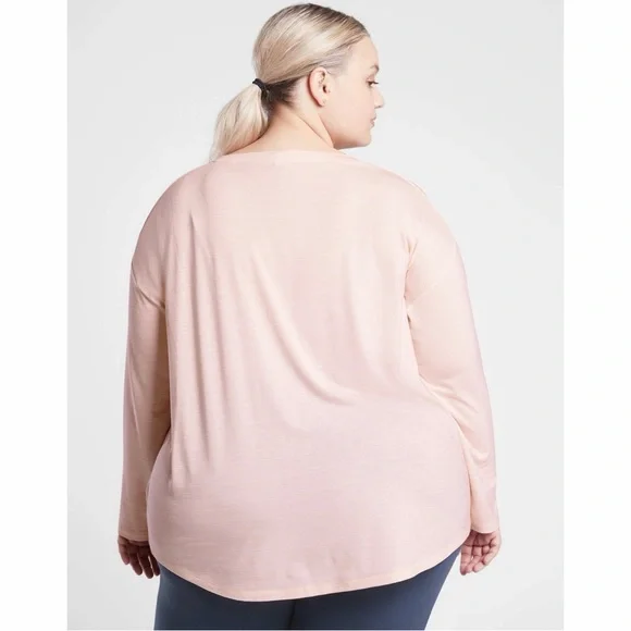 Athleta Cloudlight Stratus Striped Top - Pink NWT SZ 1X - Picture 2 of 14